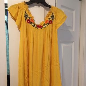 Yellow Off The Shoulder Dress